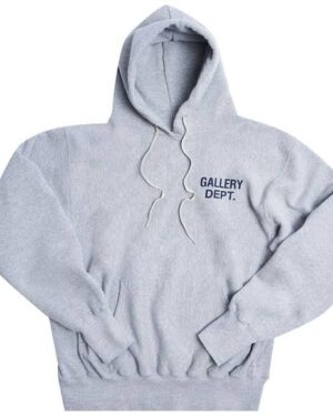 Felpa Logo grigio mélange Gallery Dept. con nome del marchio su due righe sul petto sinistro